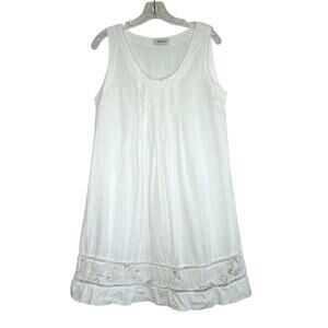Raphael White Linen Sleeveless Shift Dress/Tunic Est Size Large Feminine